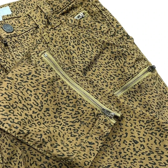 Joie Brown Lacquer Park Skinny Animal Print Crop Jeans 25 - Picture 3 of 4